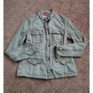 Y2K HOLLISTER Utility Jacket Size M Bella Swan Alt. 2000s Green Womens